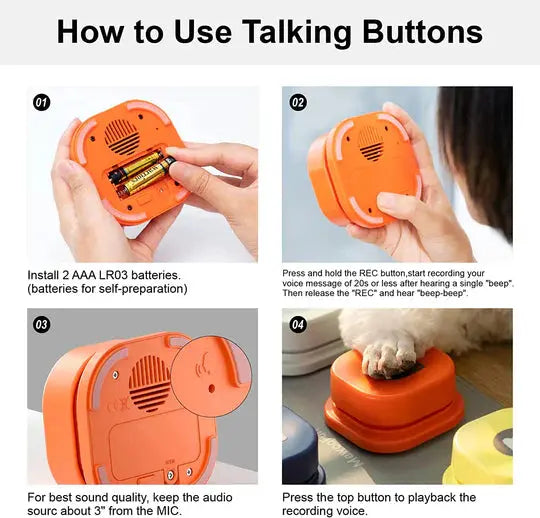 Dog Interactive Training Buttons - Paw Needs Love